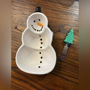 ☃️Snowman Dip Bowl & Spreader Set